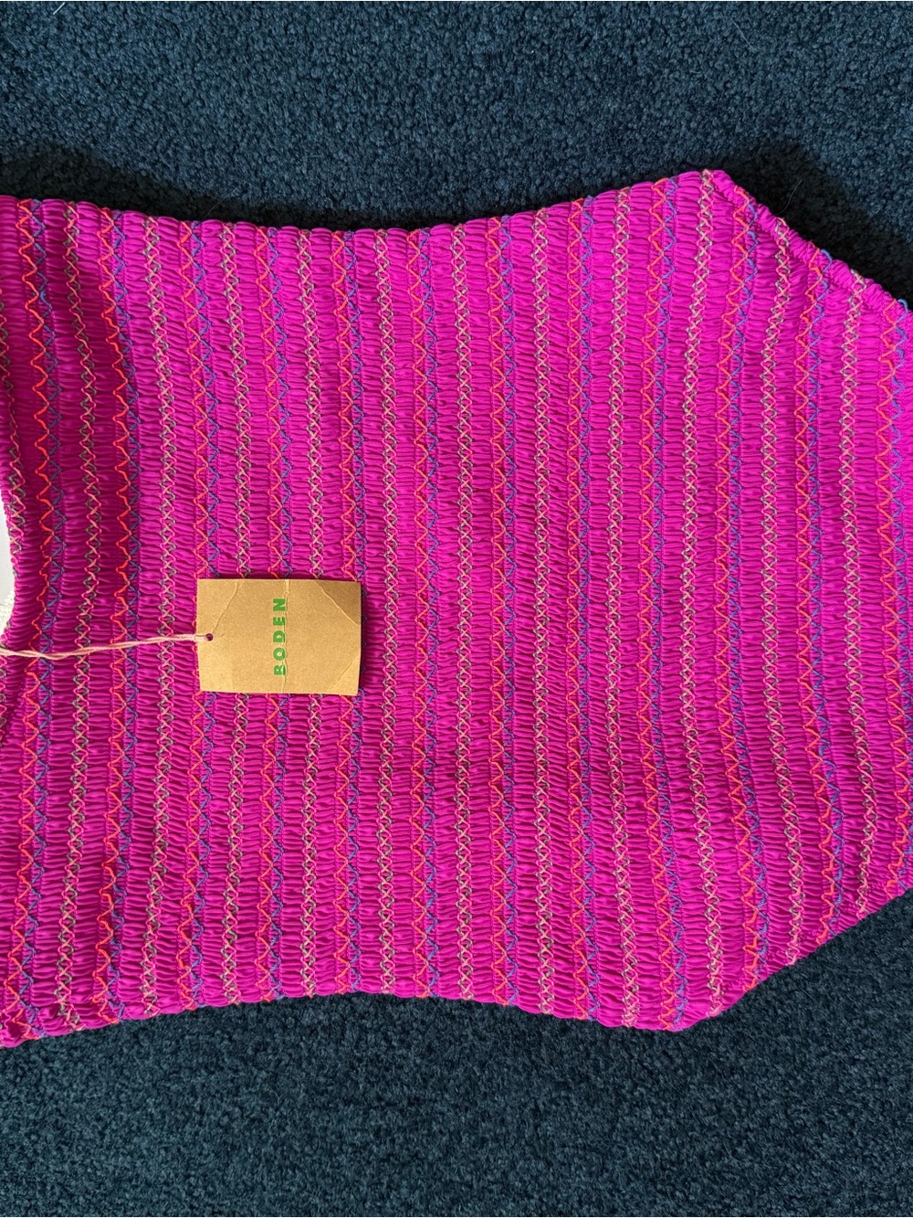Boden Hot Pink Textured One-Piece Swimsuit - Picture 2 of 2